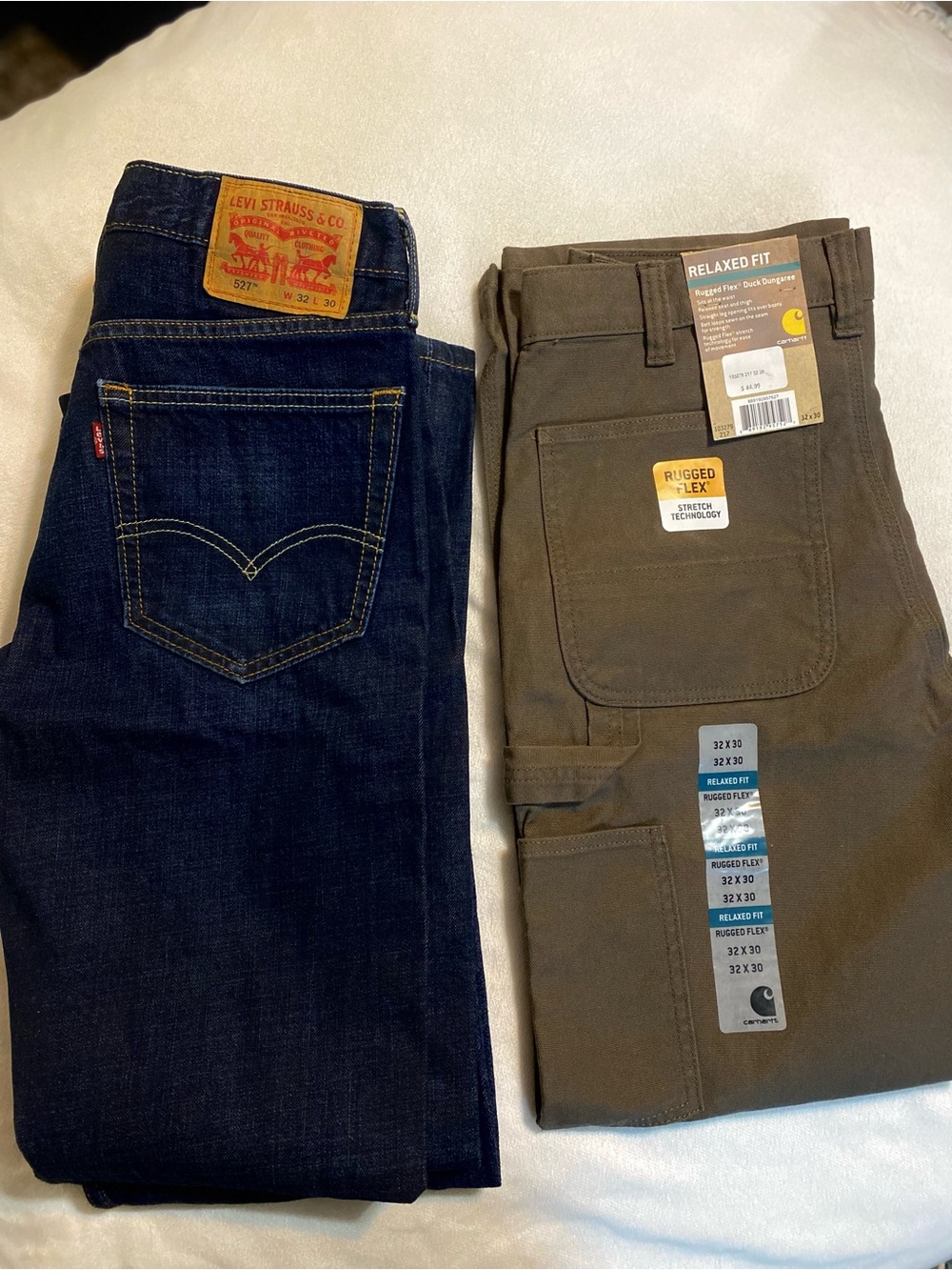 Levi's Men's Dark Blue Denim & Olive Relaxed-Fit Jeans Set